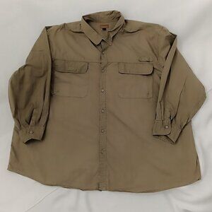 Northwest Territory Men's Long Sleeve Button-Up Shirt with Flap Pockets. 5XL